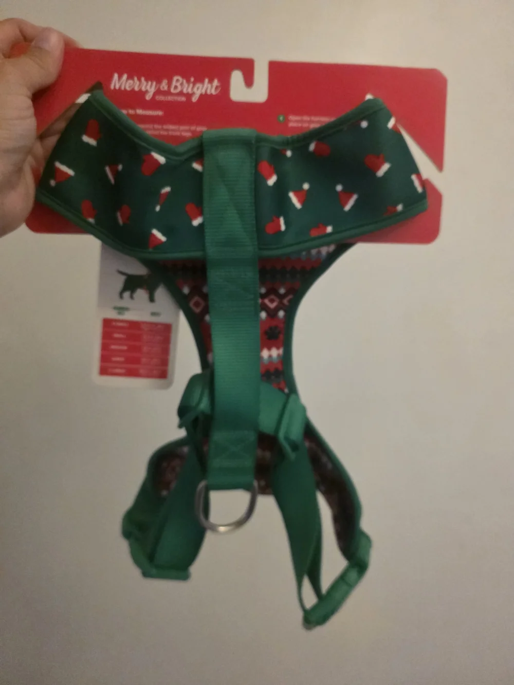 Merry & Bright Green Reversible Holiday Dog Harness - X-Large